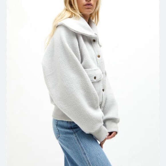 NWT Free People Shasta Cardigan- Morning Fog - Picture 2 of 7